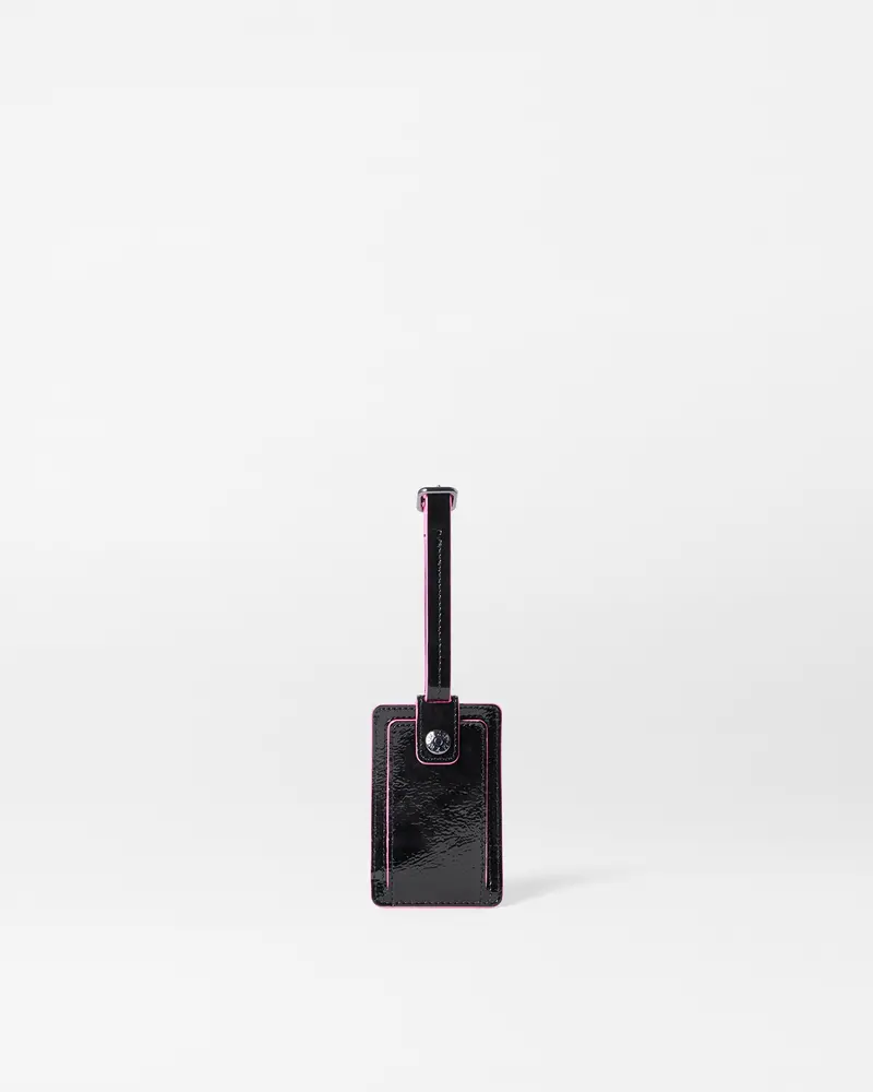 Leather Luggage Tag In Sophisticated Black 1