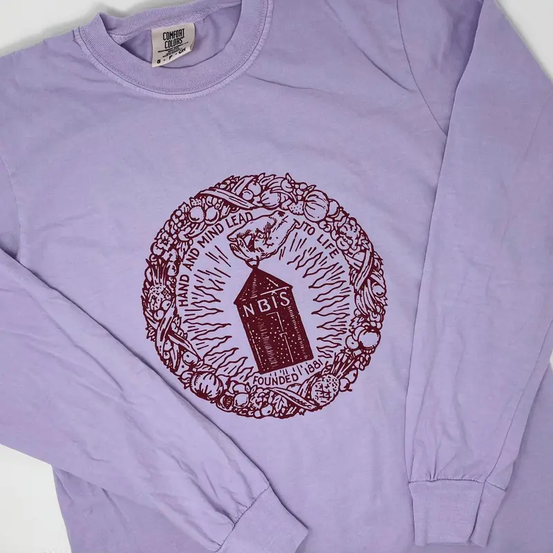Lilac-Colored Long Sleeve Cotton T-Shirt 1