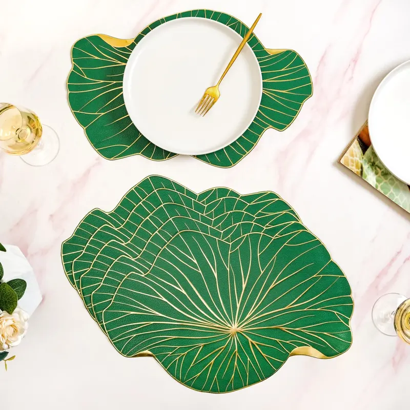 Lily Pad Green Placemats – Set Of 6 Nature-Inspired Dining Mats 1
