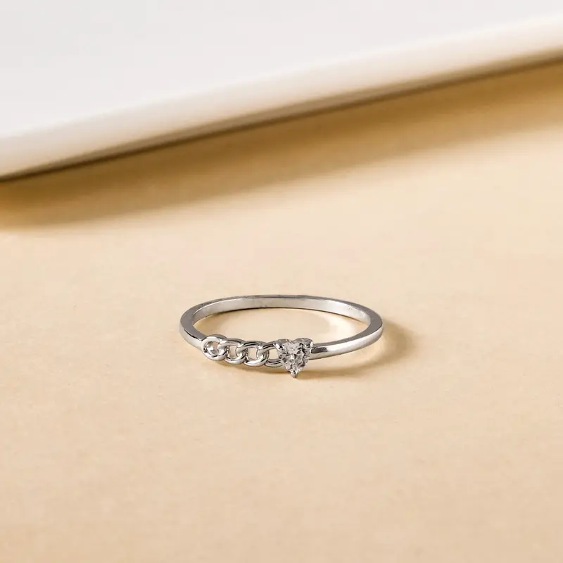 Linked By Love Silver Ring – Seamless Connected Loop Band 1