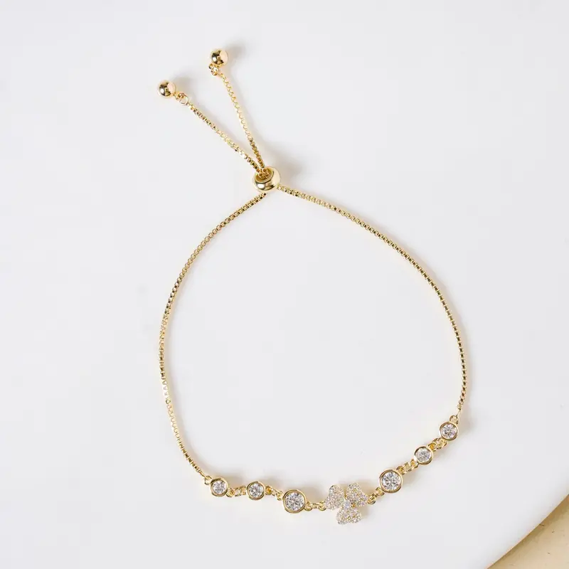 Lucky Three-Leaf Clover Charm Bracelet 1