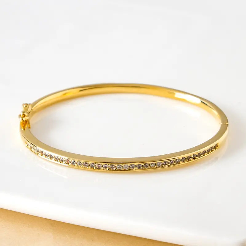 Lustrous Diamond-Accented Gold Bracelet 1
