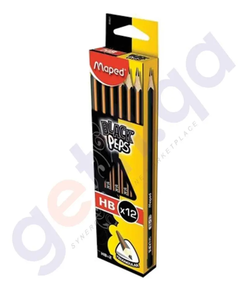 Maped Black Pep’S Hb Pencil Box – 12-Pack 1