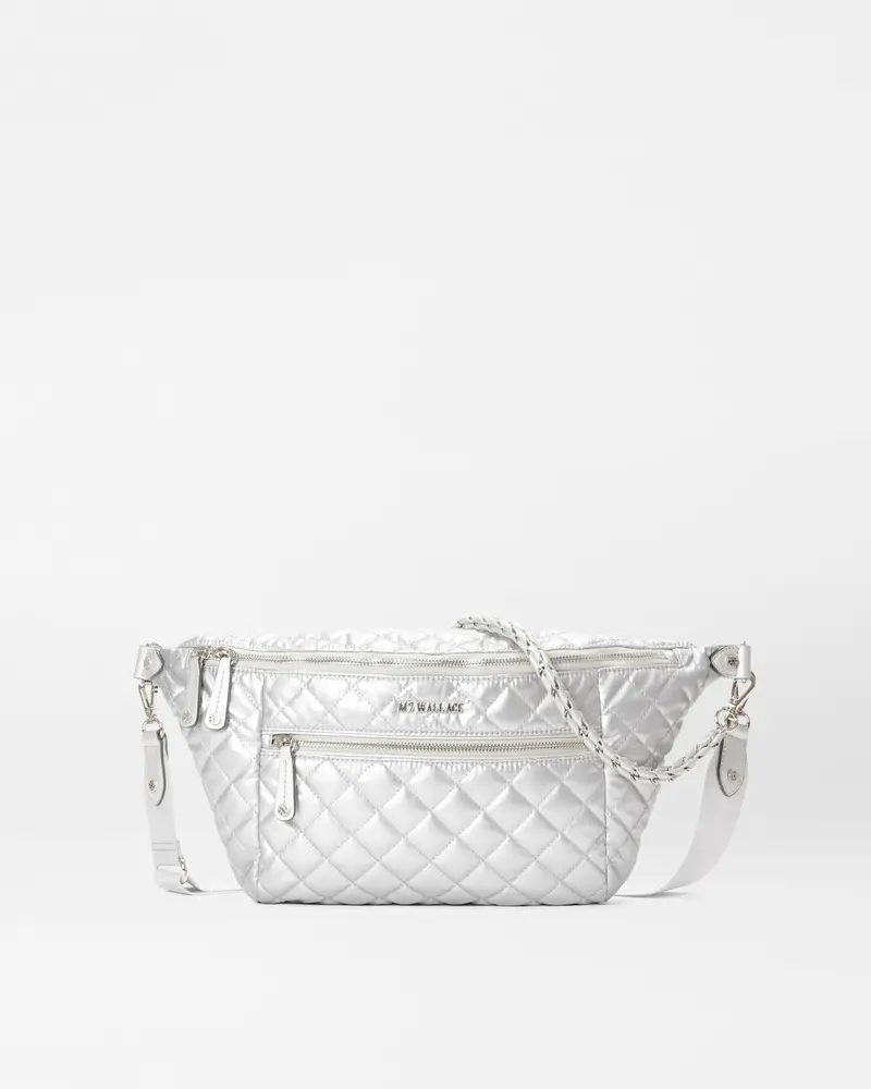 Matte Silver Crosby Sling Crossbody Bag 1