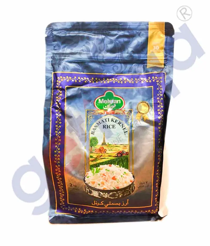 Mehran Kernel Basmati Rice – 2 Kg Premium Aged, Long-Grain, Aromatic White Rice 1