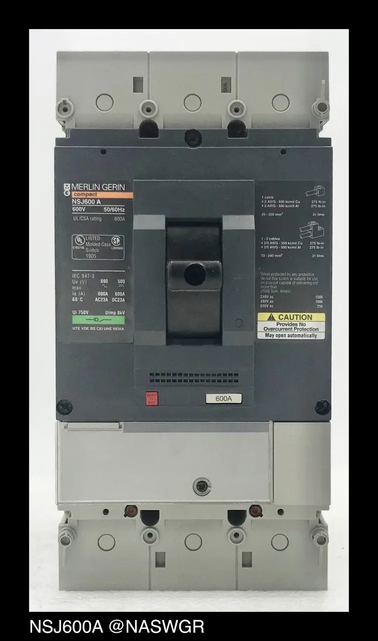 Merlin Gerin Nsj600A 600A Molded Case Switch With Mounting Kit 1