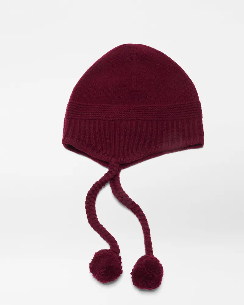 Merlot Cashmere Beanie – Soft Knit Hat With Protective Pouch 1