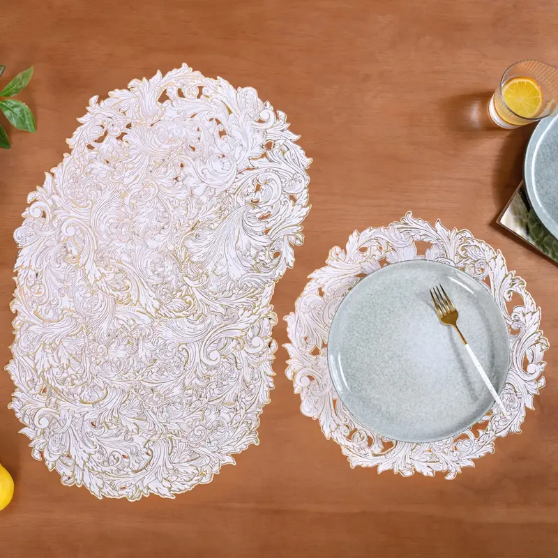 Metallic Gold Round Placemats – Luxury Set Of 6 1
