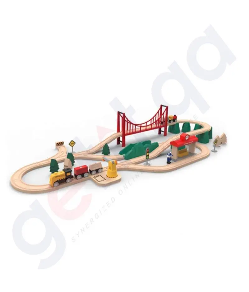 Mi Toy Train Set – Interactive Wooden Railway With Sound And Light Features 1