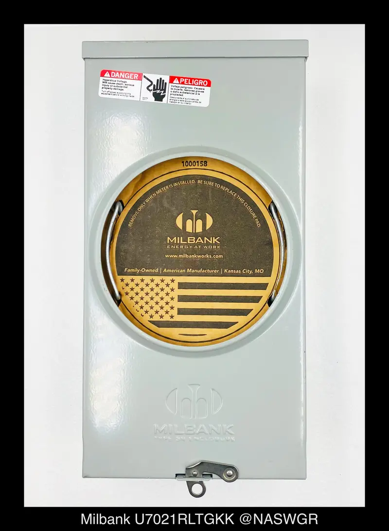 Milbank U7021Rltgkk Single-Phase Meter Socket – 200A, 600V, Nema 3R, New/Unused 1
