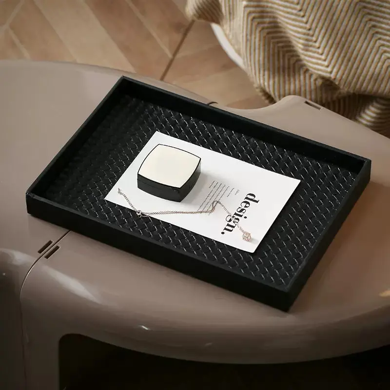 Minimalist Black Rectangle Desk Organizer Tray 1