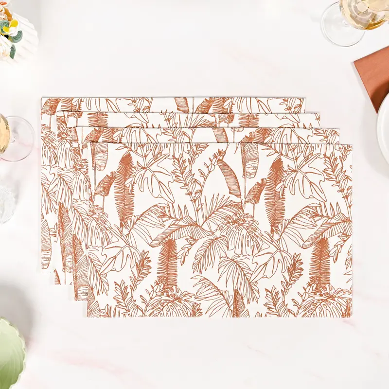 Mocha Fern Cotton Placemat Set – Set Of 4 1