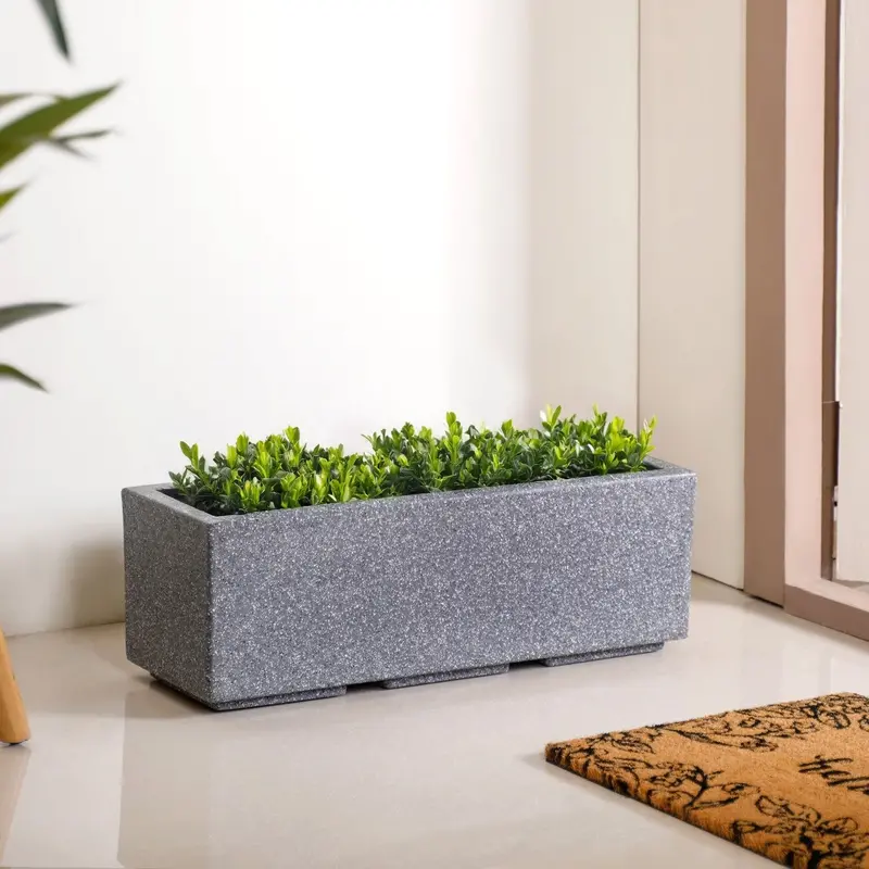 Modern Grey Trough Planter – Planterra 24" X 8" Linear Planter 1
