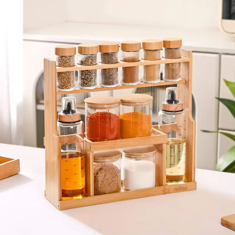 Modular Spice Jar Set – 13-Piece, Assorted Sizes (95Ml–500Ml) With Stand 1