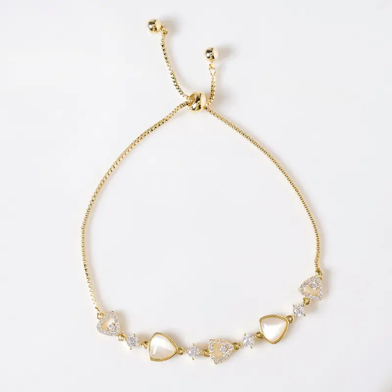 Moonstone Accent Gold Chain Bracelet 1
