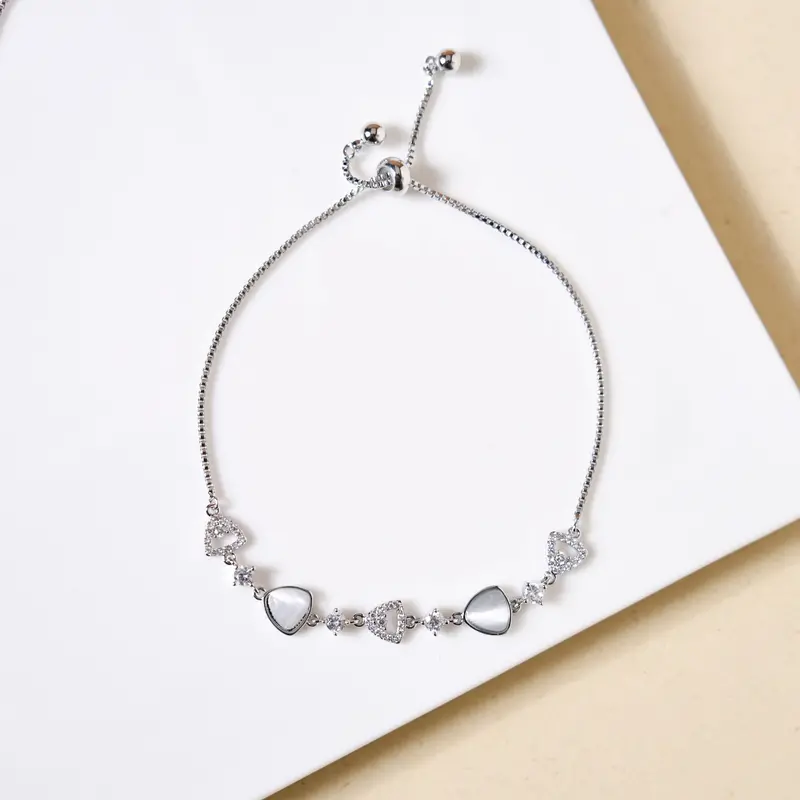 Moonstone Accent Silver Chain Bracelet 1