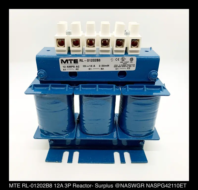 Mte Rl-01202B8 Three-Phase Input Line Reactor (1200V, 2A) 1