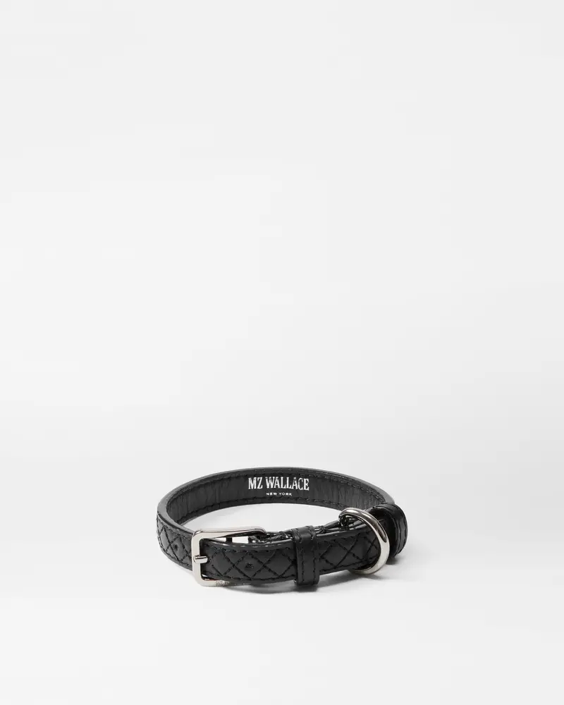 Mzw Slim-Fit Leather Dog Collar – Small Size, Black 1