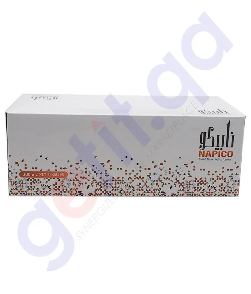 Napico 2-Ply Facial Tissue – 200 Sheets Per Box 1