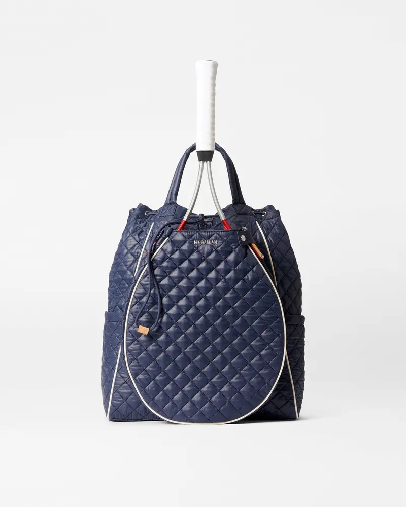 Navy & Ecru Tennis Doubles Convertible Backpack 1