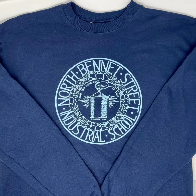 Navy Solid Crew Neck Sweatshirt 1