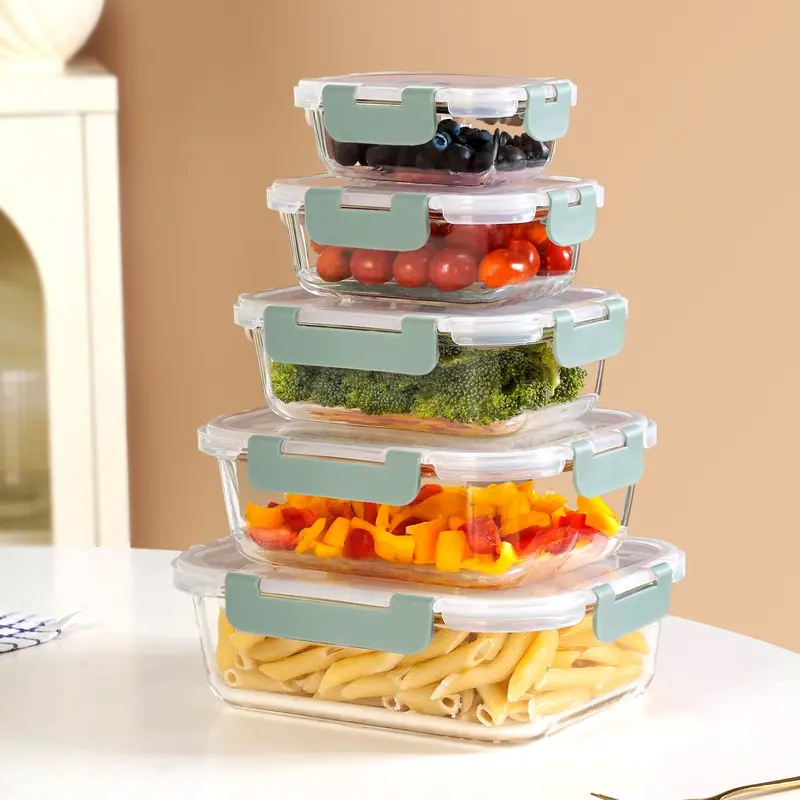 Nestro Leakproof Food Storage Box Set – 5-Piece Green (Xs–Xl) 1