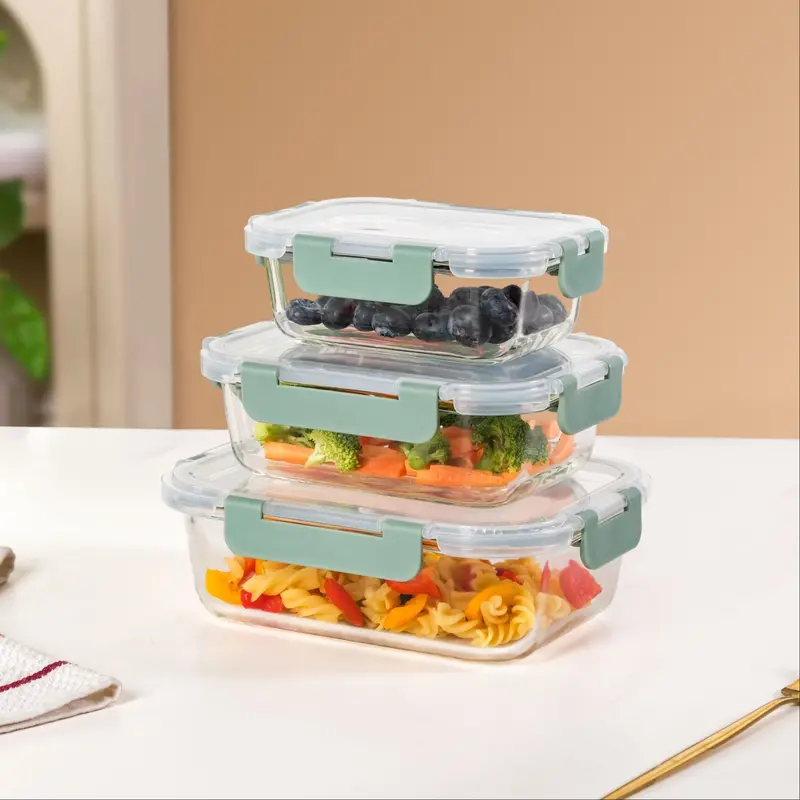 Nestro Portable Lunch Box Set – 3-Piece Green (S–L) 1
