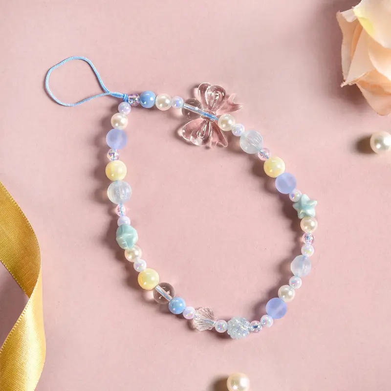 Ocean-Inspired Blue Wave Phone Lanyard 1