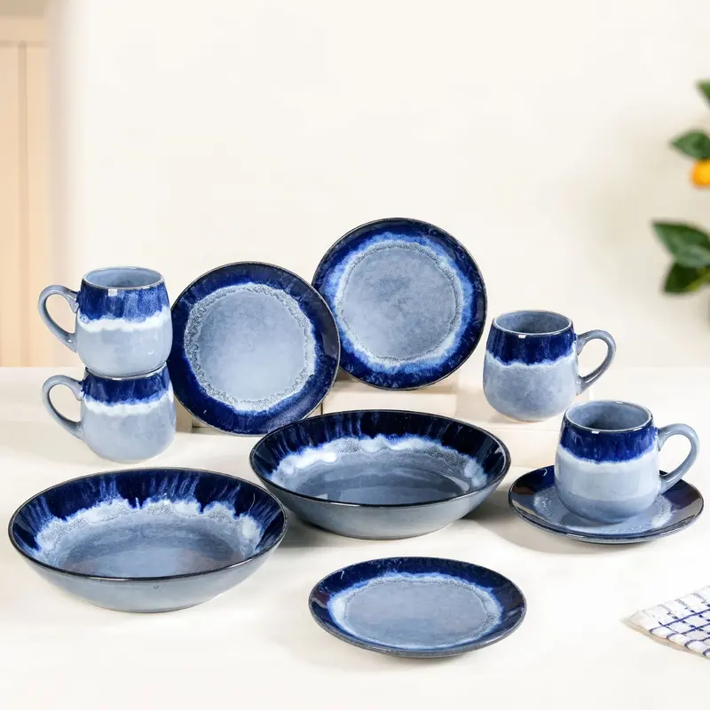 Ocean Ombre Snack & Dessert Serving Set – 4-Piece Tableware Collection 1