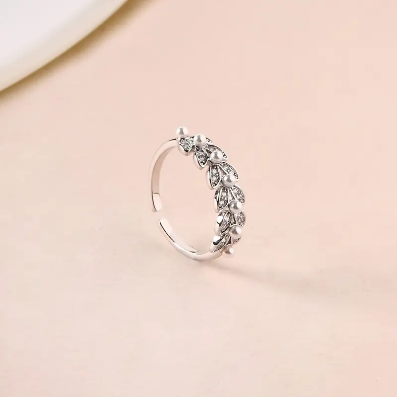 Olive Branch Pearl Ring In Sterling Silver 1