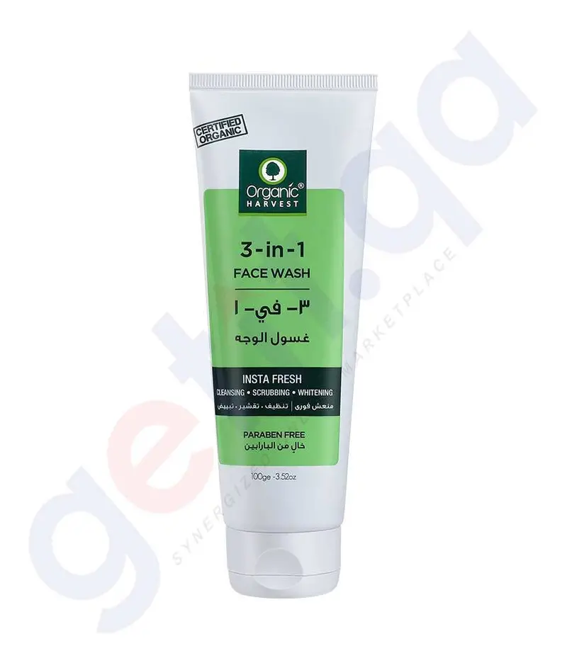 Organic Harvest 3-In-1 Gentle Face Wash – 100G, Daily Cleanser For All Skin Types 1
