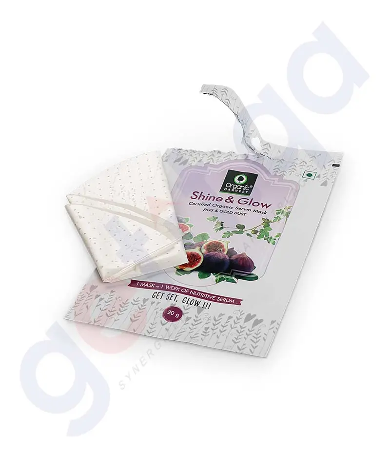 Organic Harvest Glow-Activating Serum Mask – 20G, Illuminating Skin Treatment 1