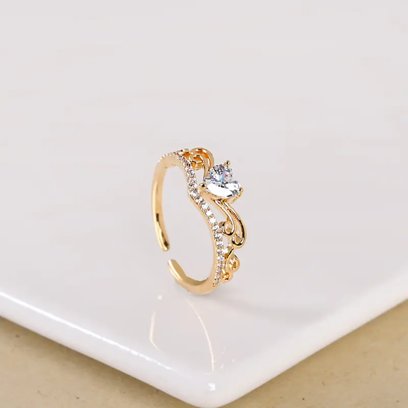 Ornate Gold Crown-Style Ring 1