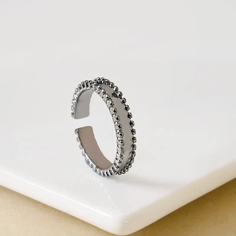 Oxidized Silver Ring With Mirror-Finish Edge 1