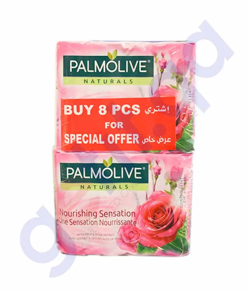 Palmolive Milk & Rose Nourishing Soap – 90G (8-Pack) 1