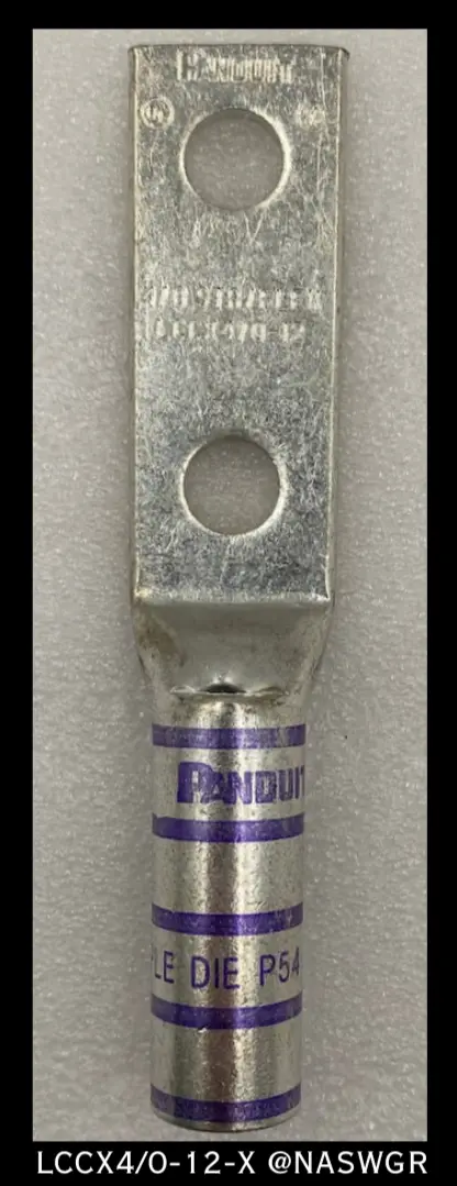 Panduit Lccx4/0-12-X Copper Compression Lugs – 4/0 Awg, 12-Thread Stud, Tin-Plated 1