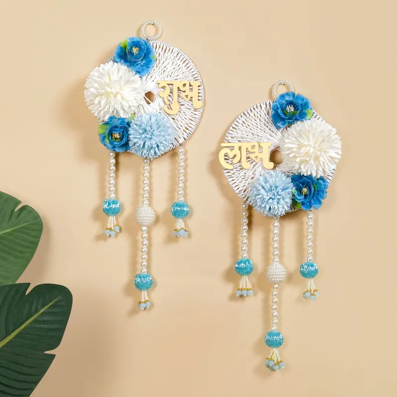 Pearl-Embellished Festive Door Hanging Set – Two Complementary Designs 1