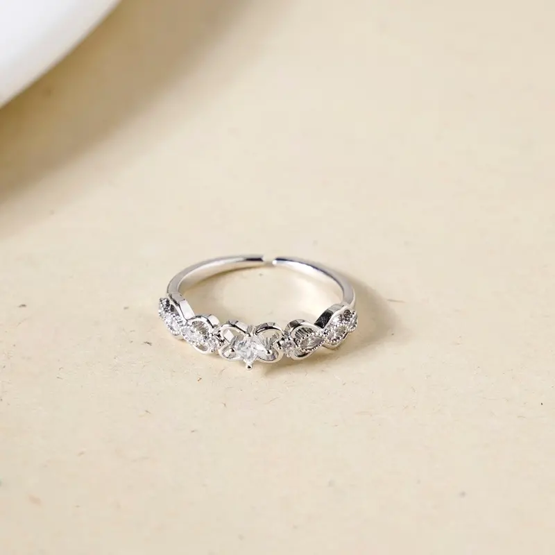 Playful Heart-Shaped Silver Ring For Everyday Wear 1
