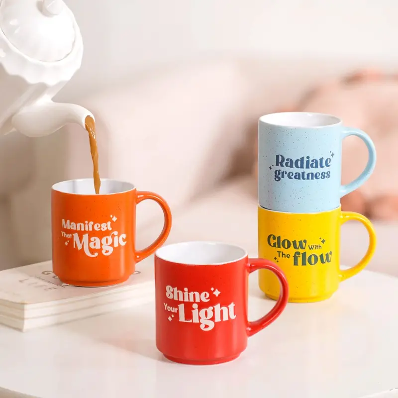 Positive Affirmation Stackable Ceramic Mugs – Set Of 4 (280Ml) 1