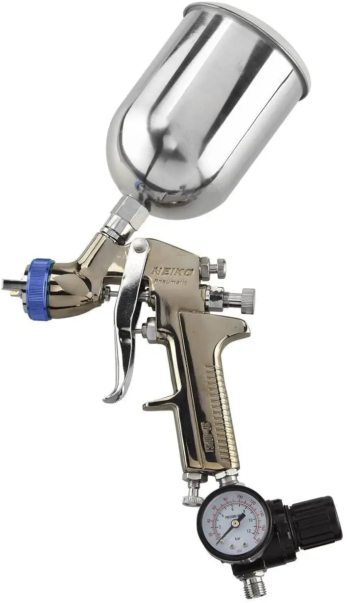 Precision Hvlp Spray Gun: 1.3 Mm Nozzle, 600 Cc Cup, Built-In Air Gauge 1