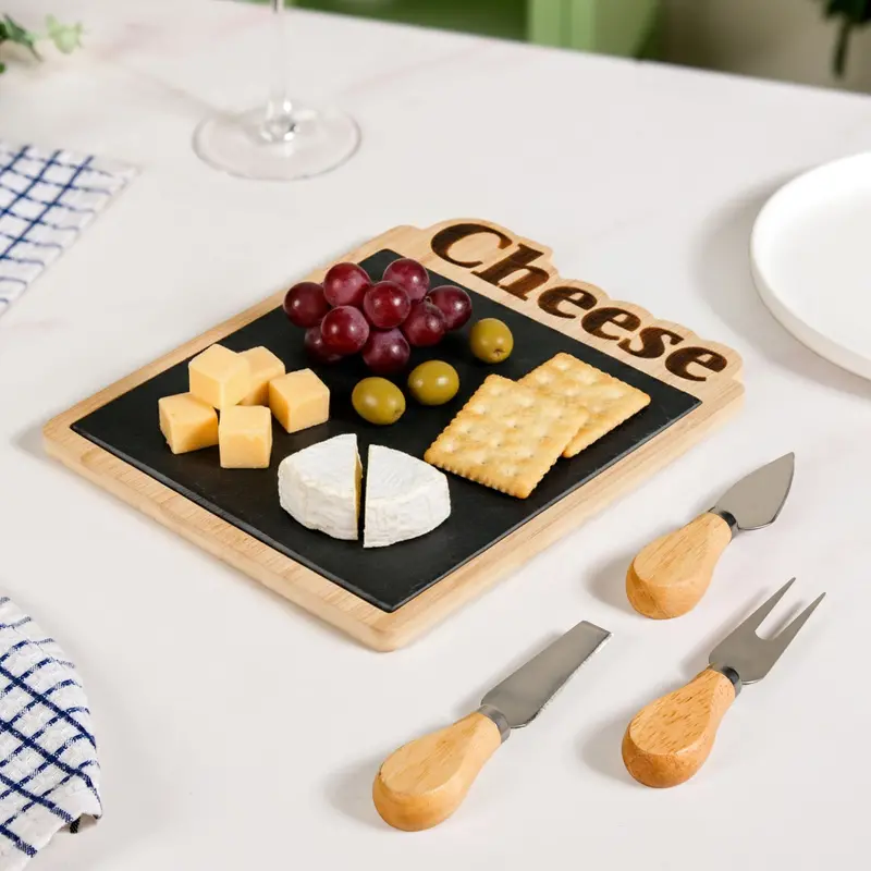 Premium Natural Slate Cheese Board Collection – 4-Piece Set 1