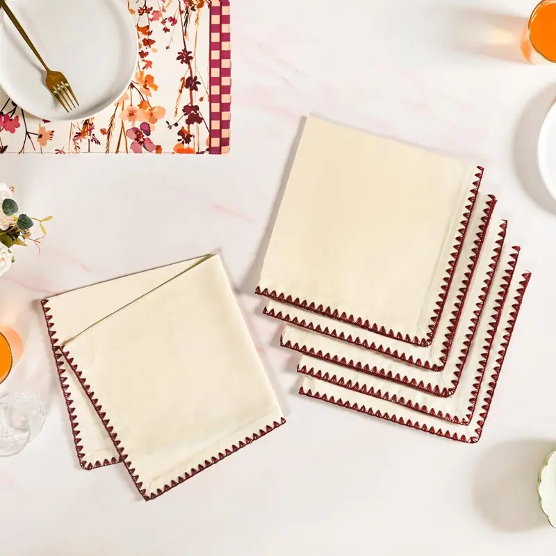 Premium White Cotton Napkins – Set Of 6 1