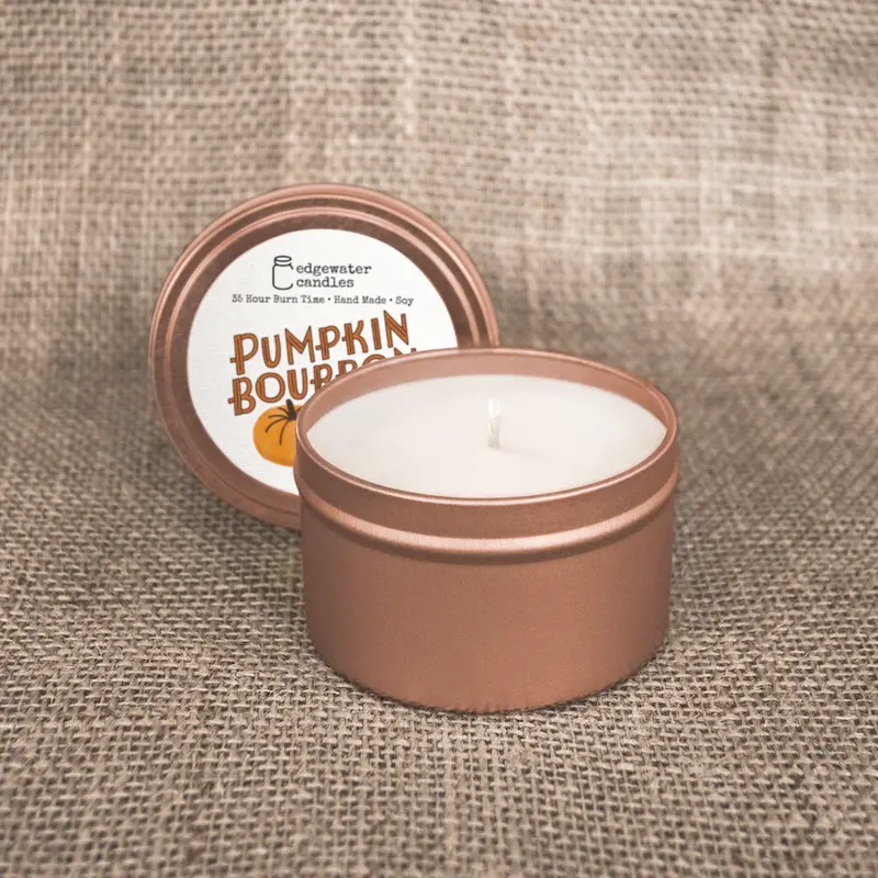 Pumpkin Bourbon Scented Candle – Seasonal Soy Wax Candle By Edgewater Candles 1