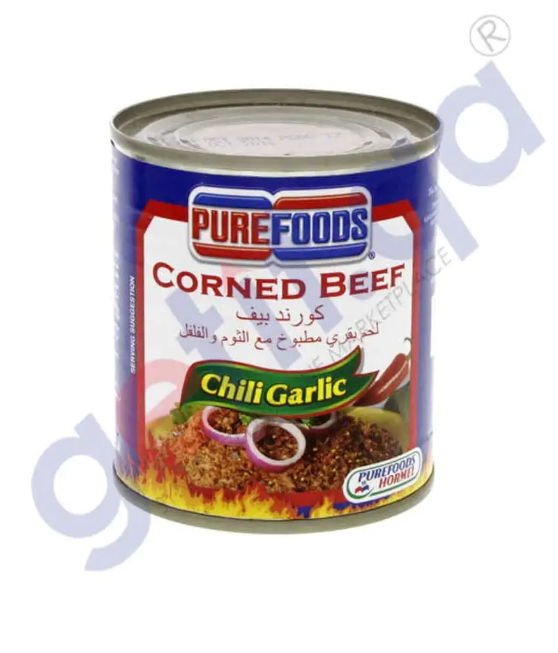 Purefoods Corned Beef With Chili & Garlic – 210G 1