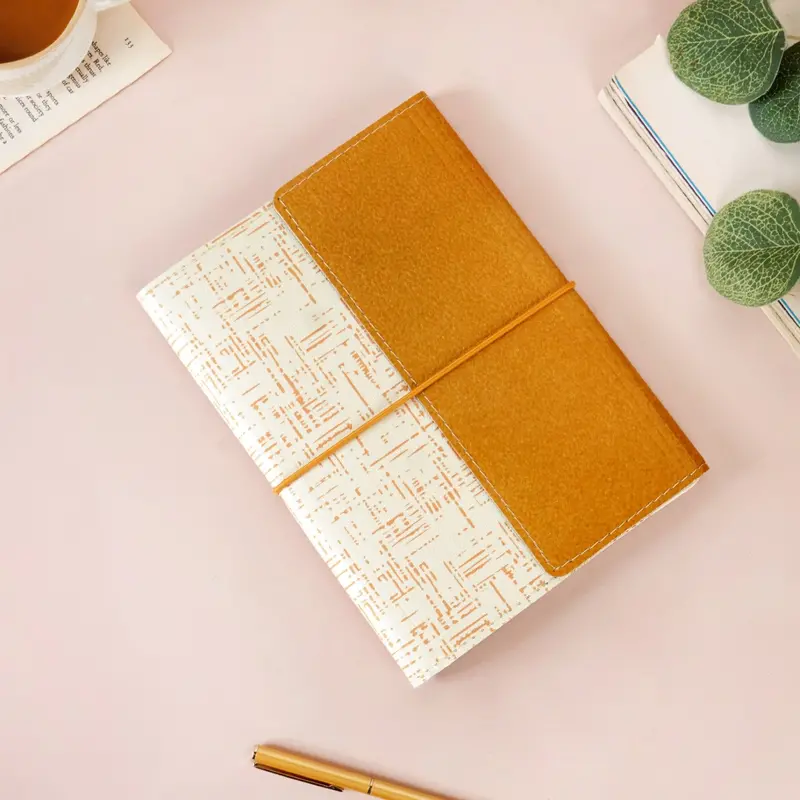 Quadrata Pattern Notebook – Recycled Paper, Vintage-Inspired Journal 1