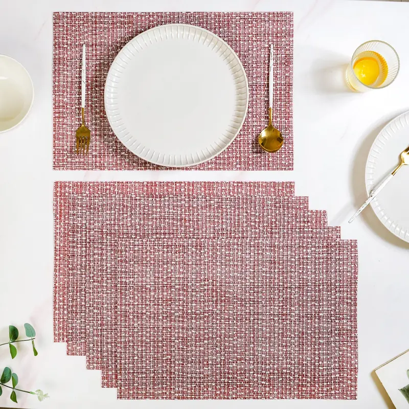 Red And White Striped Placemats – 6-Pack Classic Table Linen Set 1