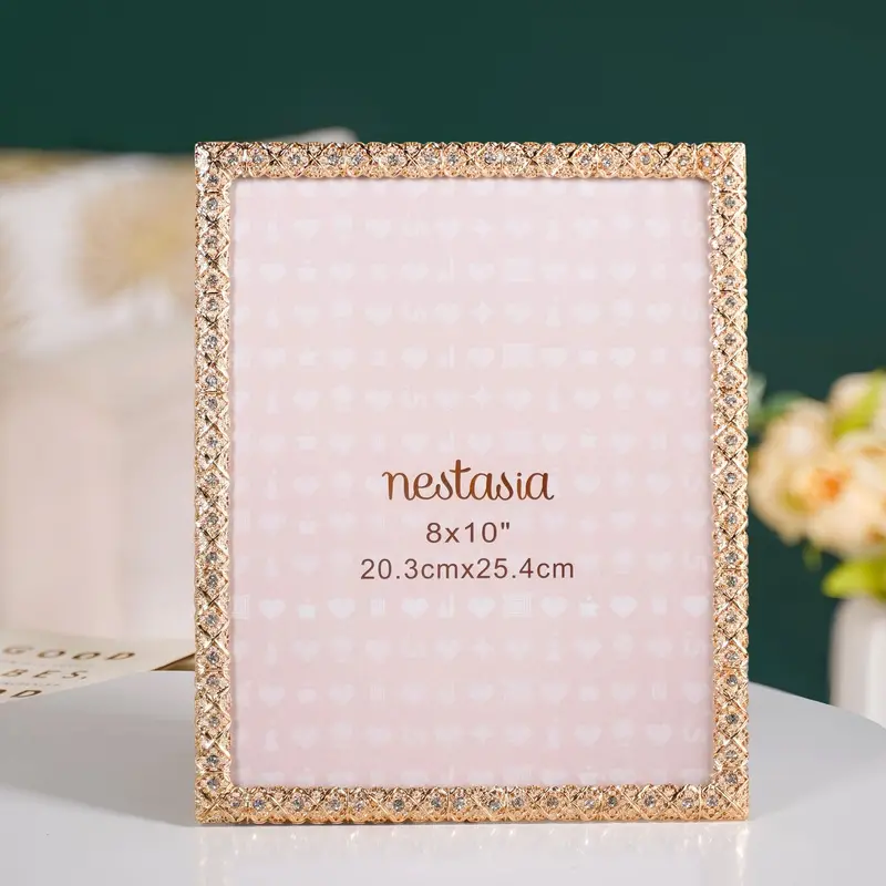 Regal Rhinestone Picture Frame – Extra-Large 20X25 Cm Luxe Gold Finish 1