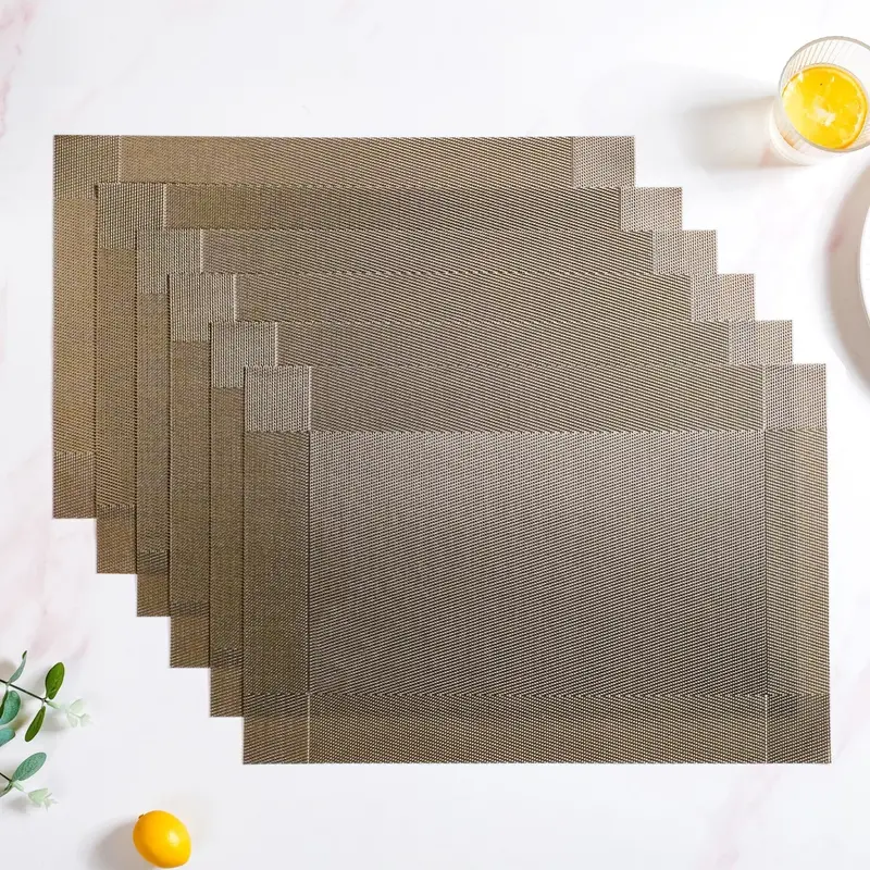 Reversible Taupe Placemats – Soft-Toned Set Of 6 Dining Mats 1