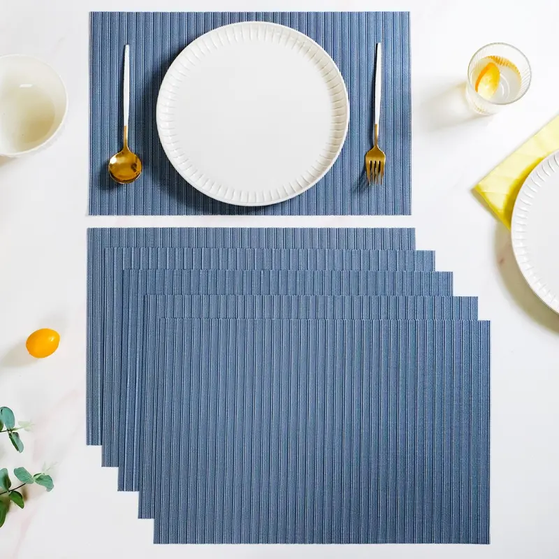 Rich Deep Blue Placemats – Sophisticated Set Of 6 Dining Mats 1