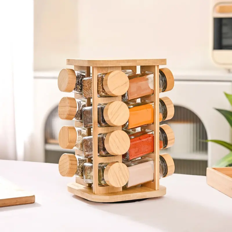 Rotating Spice Organizer Set – 17-Jar System, 120Ml Each 1